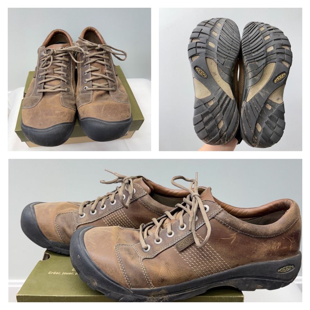 Keen Austin Mens 15 Brown Leather Lace Up Shoes Low Top Oxford Sneakers